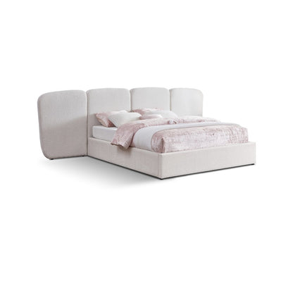 Shiloh Cream Boucle Fabric King Bed