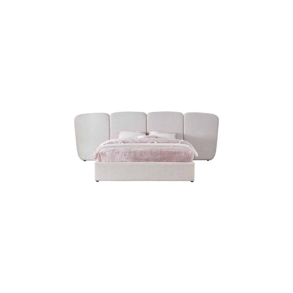Shiloh Cream Boucle Fabric King Bed