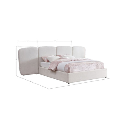 Shiloh Cream Boucle Fabric Queen Bed