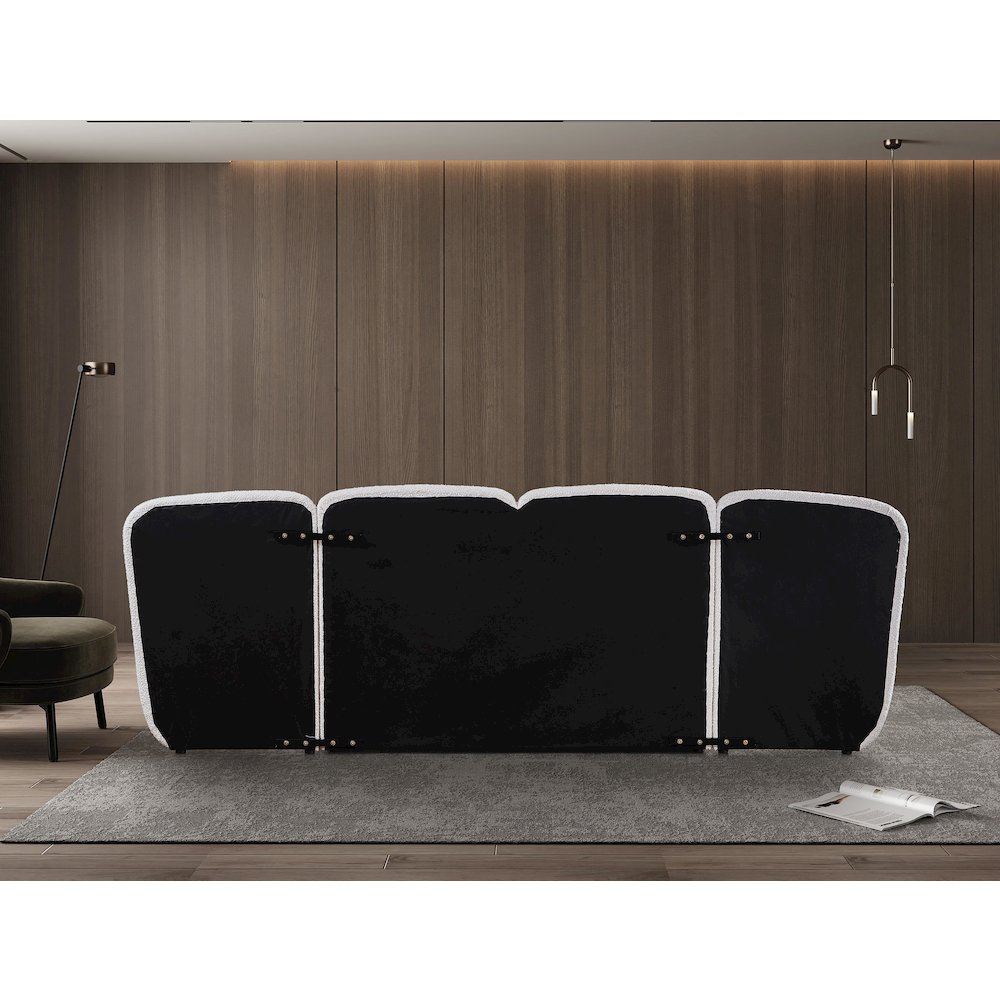 Shiloh Cream Boucle Fabric Queen Bed