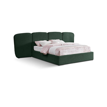 Shiloh Green Green Boucle Fabric King Bed