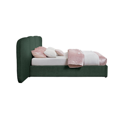 Shiloh Green Green Boucle Fabric King Bed