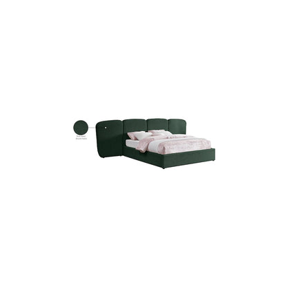 Shiloh Green Green Boucle Fabric Queen Bed
