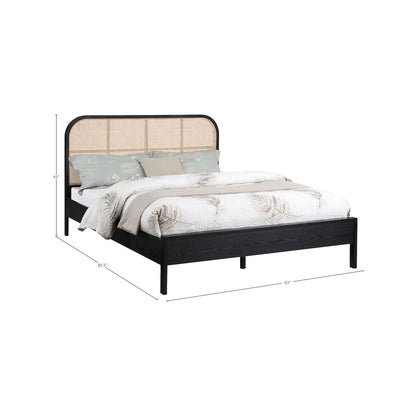 Siena Black Ash Wood Queen Bed