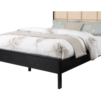 Siena Black Ash Wood Queen Bed