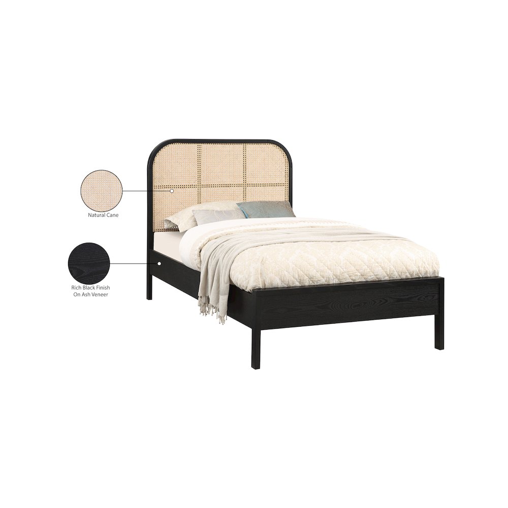 Siena Black Ash Wood Twin Bed