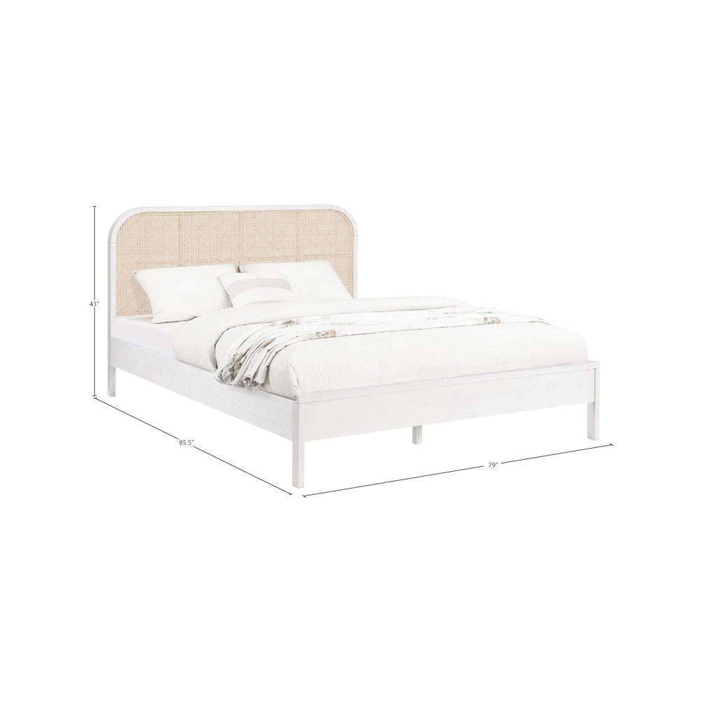 Siena White Ash Wood King Bed