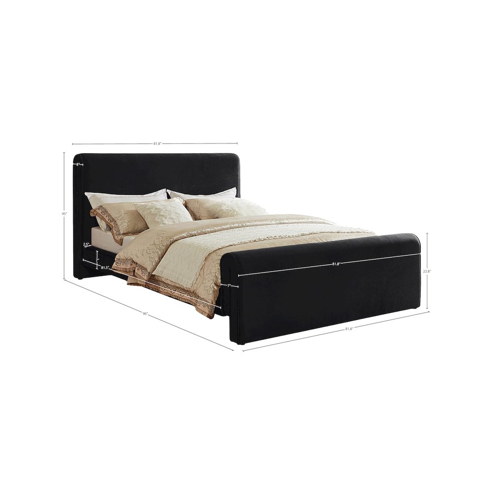 Sloan Black Velvet King Bed