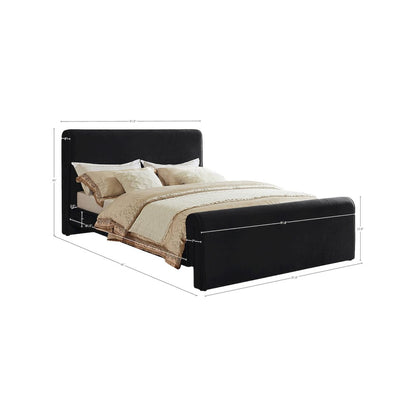 Sloan Black Velvet King Bed