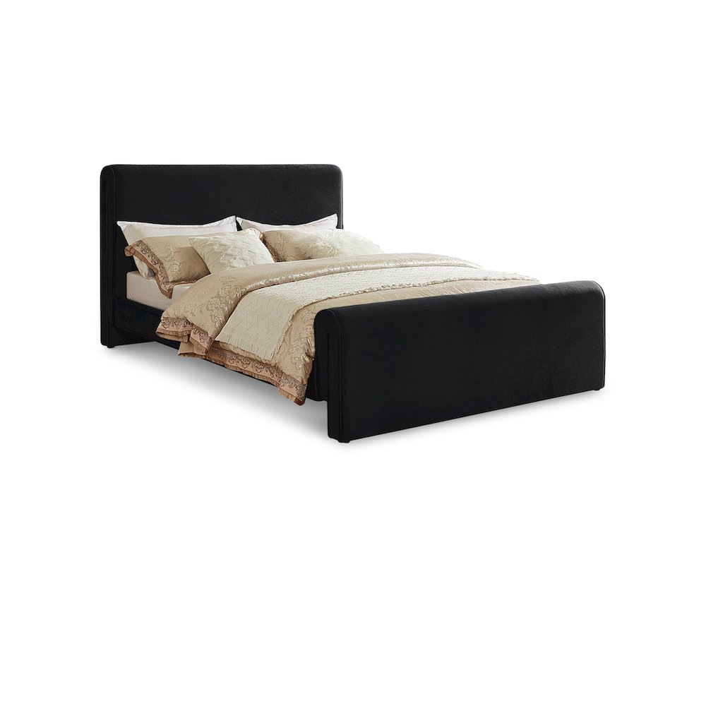 Sloan Black Velvet King Bed