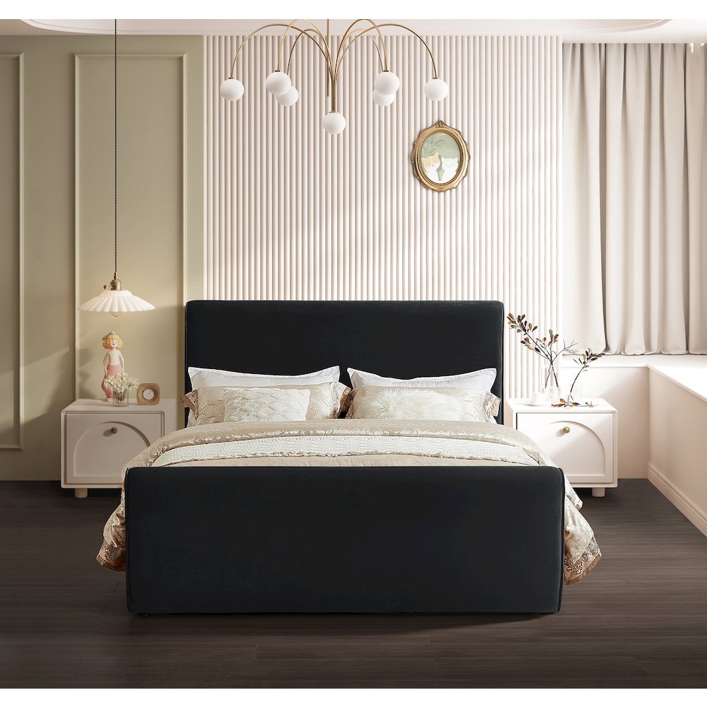 Sloan Black Velvet King Bed