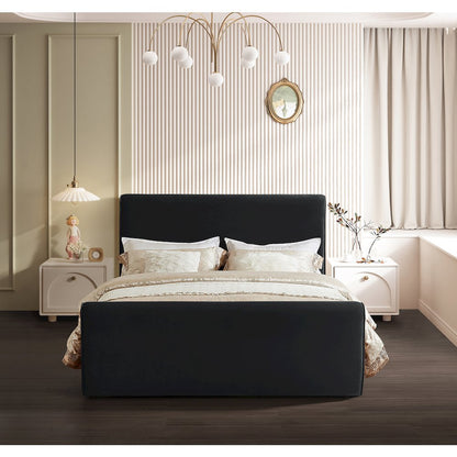 Sloan Black Velvet King Bed