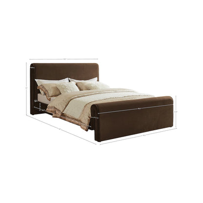 Sloan Brown Velvet Full Bed