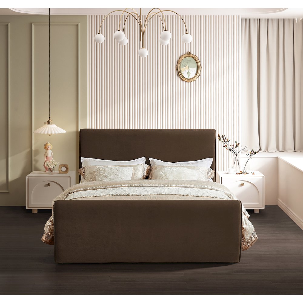 Sloan Brown Velvet Full Bed