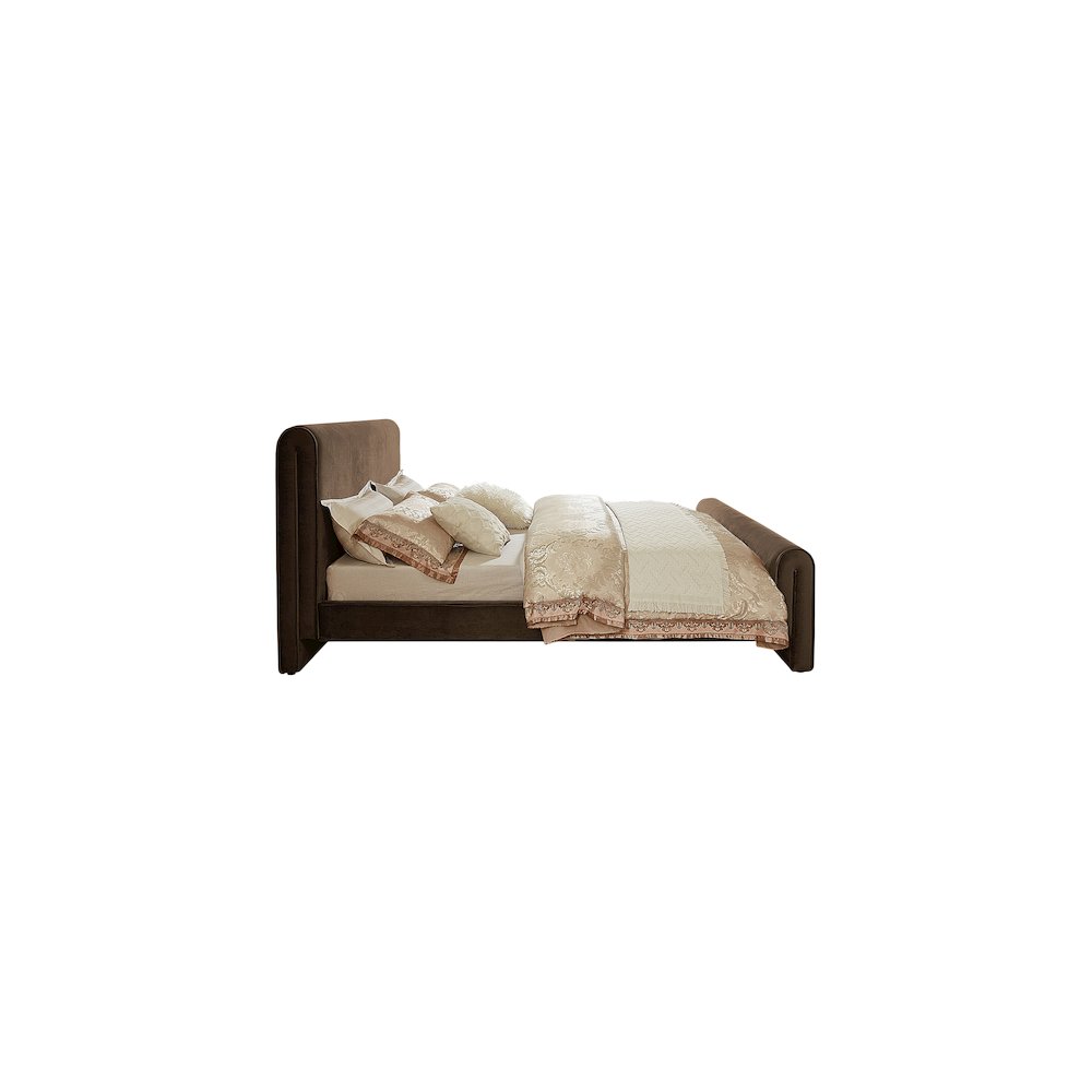 Sloan Brown Velvet King Bed