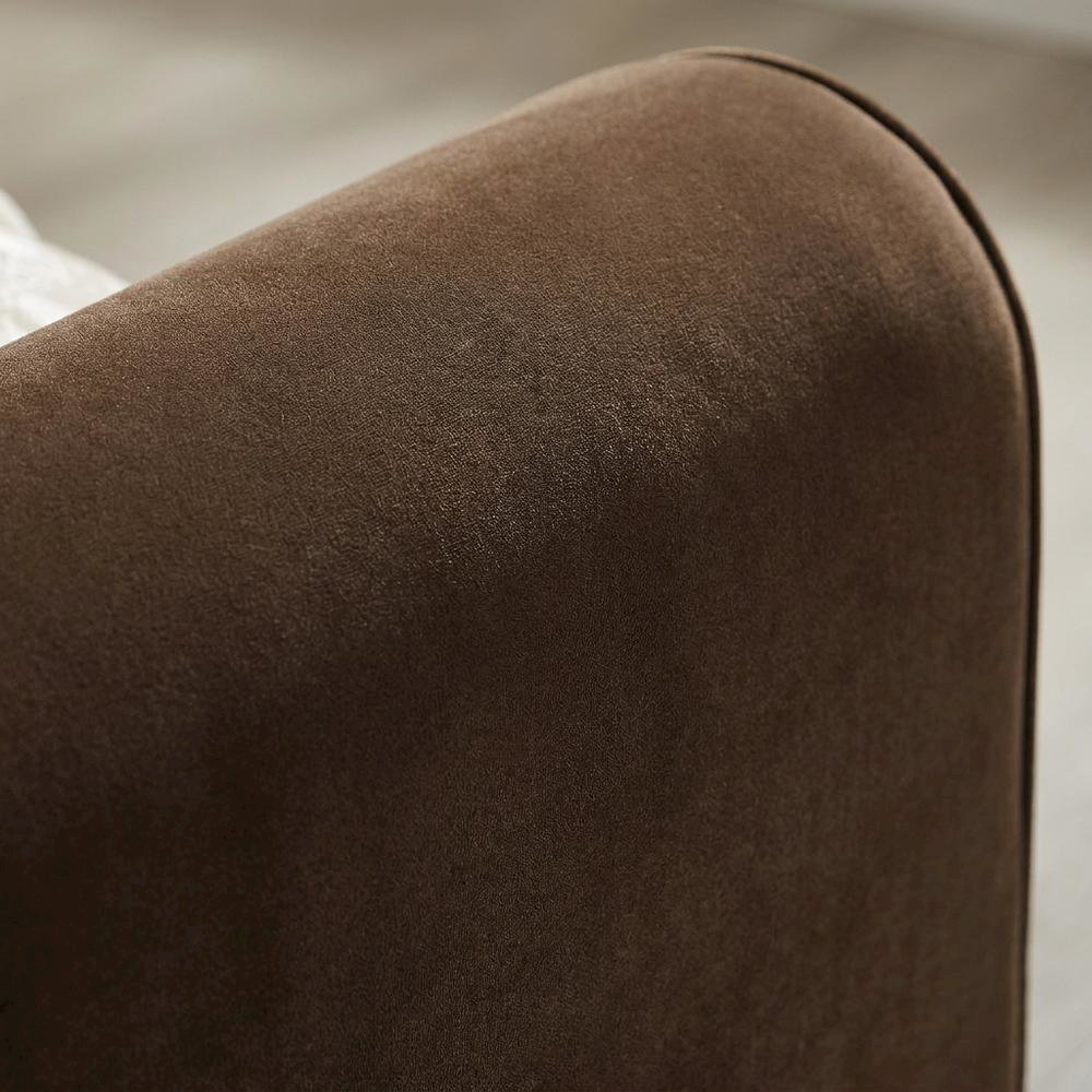 Velvet King Platform Bed with Panel Headboard and Footboard, Brown Velvet