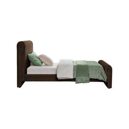 Sloan Brown Velvet Twin Bed