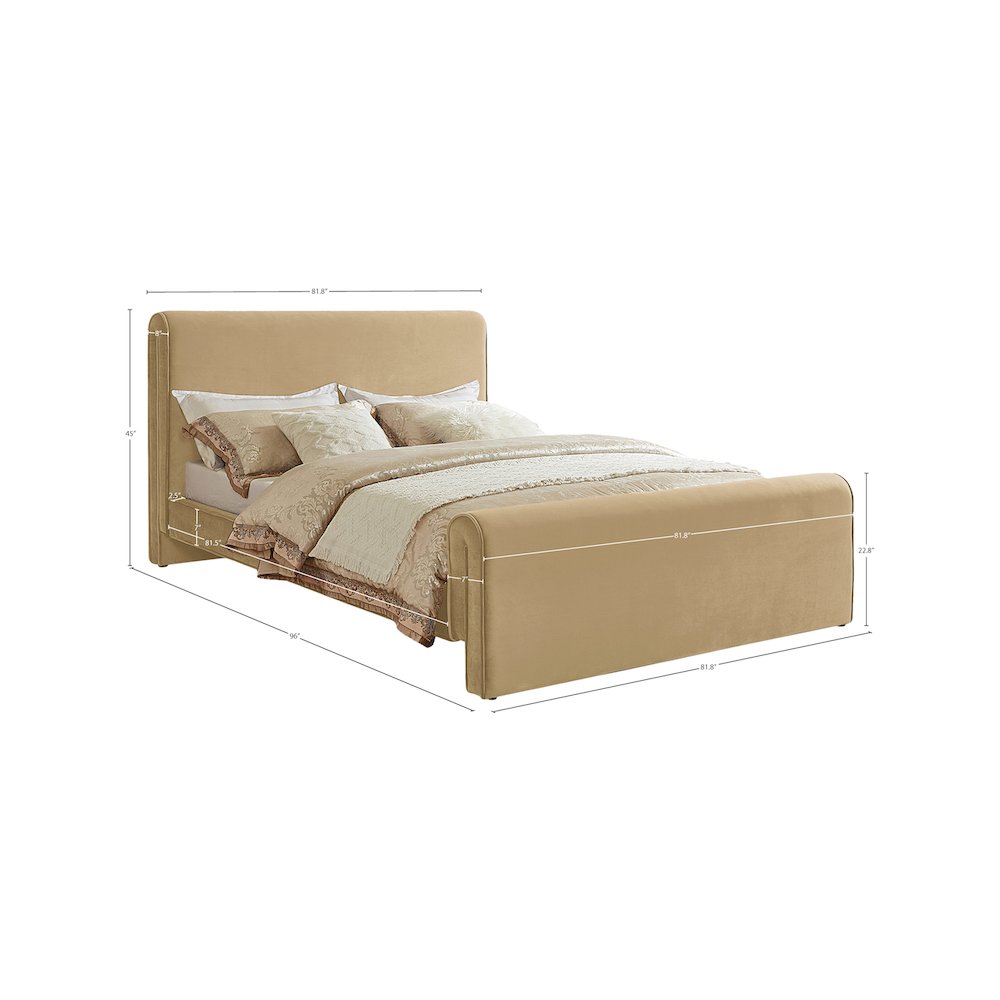 Sloan Camel Velvet King Bed