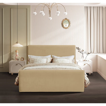 Sloan Camel Velvet King Bed
