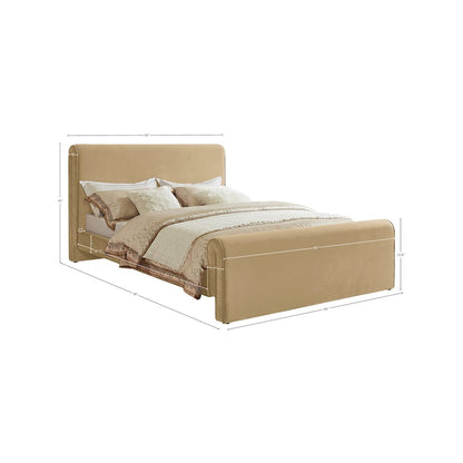 Sloan Camel Velvet Queen Bed