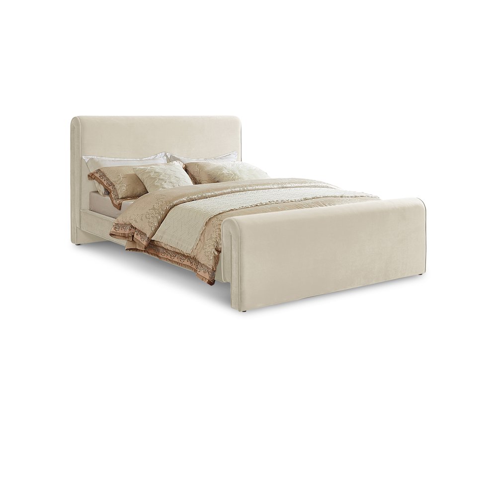 Sloan Cream Velvet King Bed