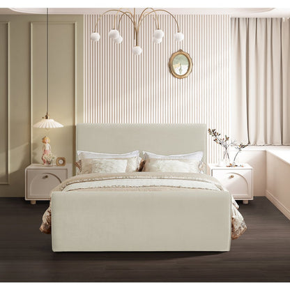 Sloan Cream Velvet King Bed
