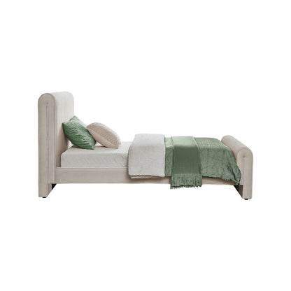 Sloan Cream Velvet Twin Bed