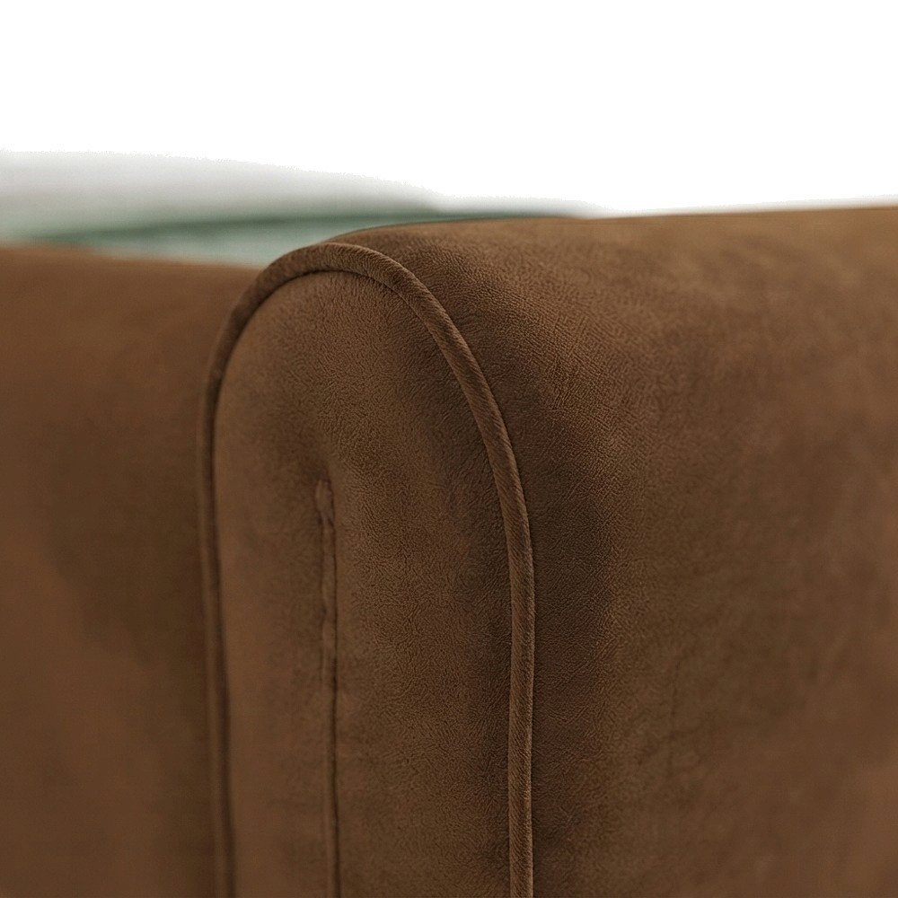 Sloan Velvet Upholstered Platform Bed with Panel Headboard, Saddle Velvet, Twin