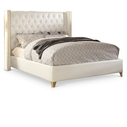 Soho White Vegan Leather King Bed