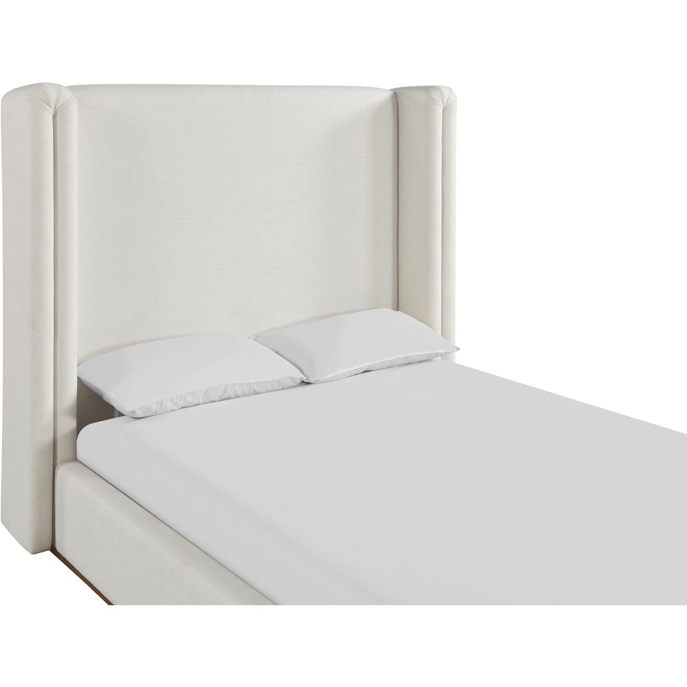 Solange Cream Linen Textured Fabric Upholstered King Bed