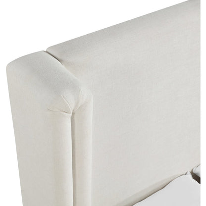 Solange Cream Linen Textured Fabric Upholstered Queen Bed