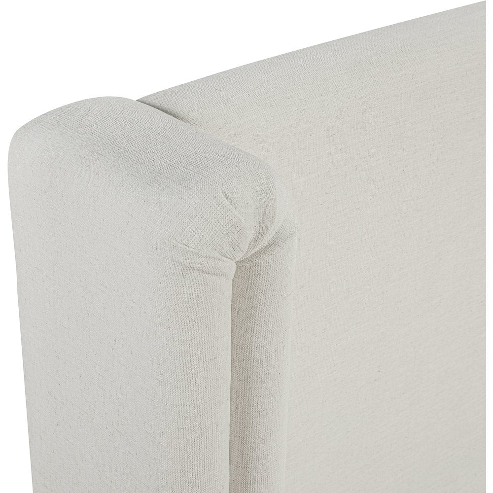 Solange Cream Linen Textured Fabric Upholstered Twin Bed