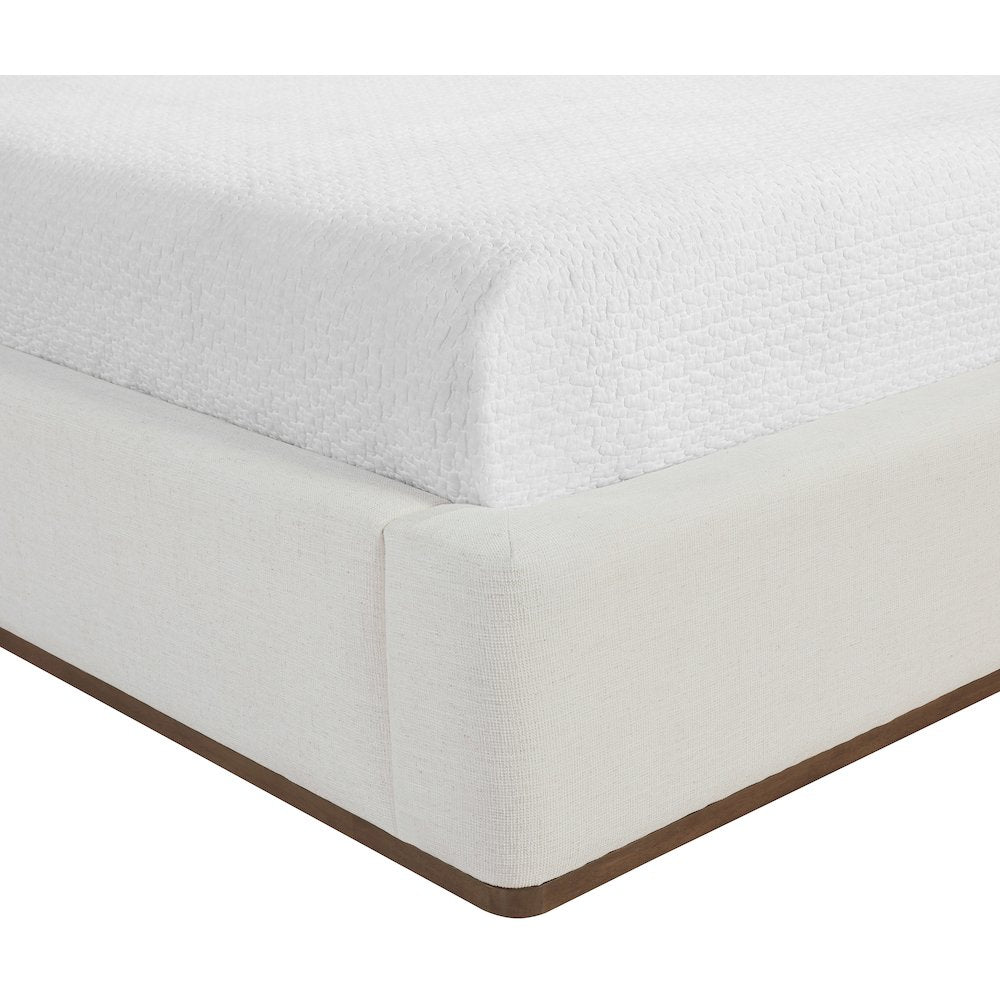 Solange Cream Linen Textured Fabric Upholstered Twin Bed