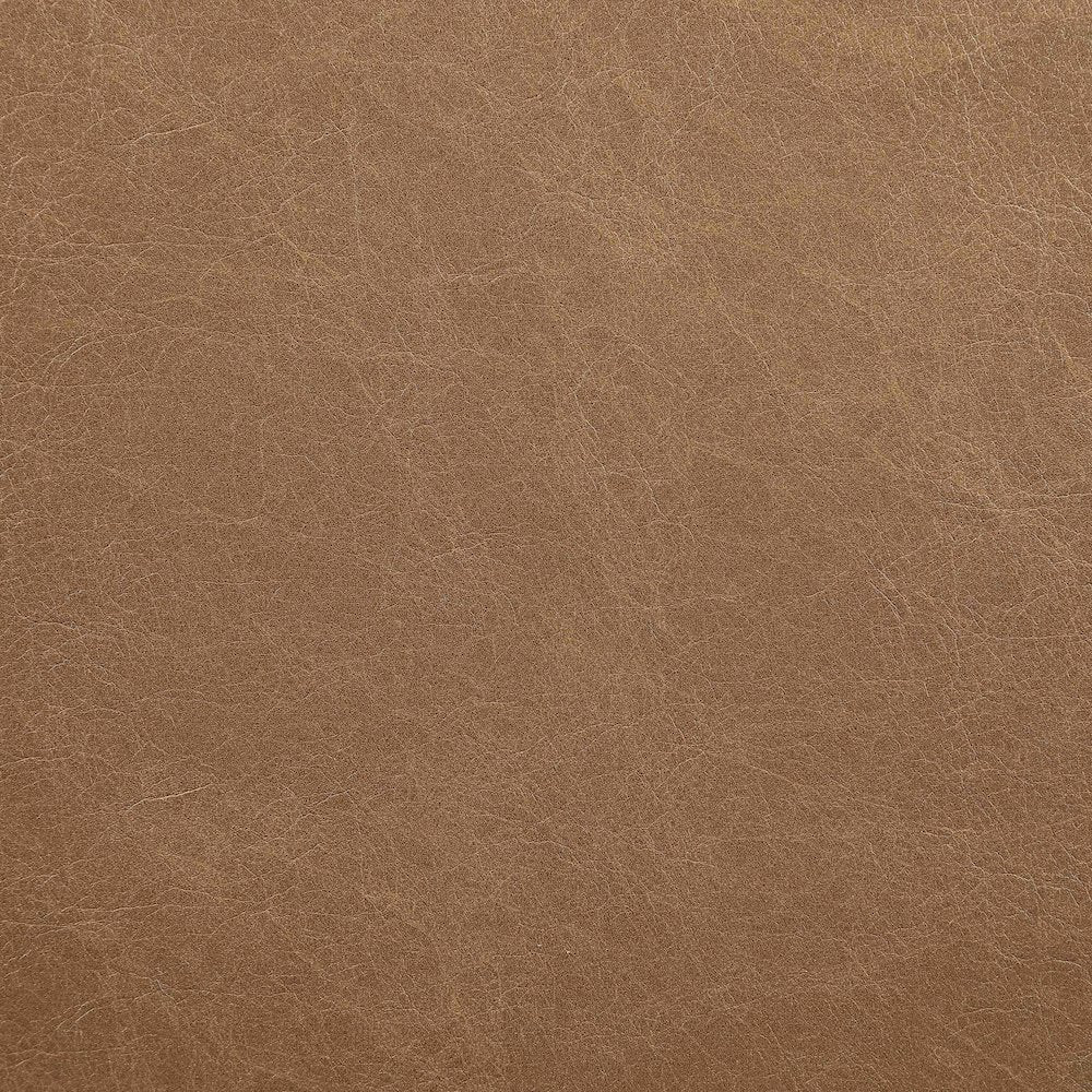 Ravina Cognac Vegan Leather and Linen Textured Fabric Upholstered Counter Stool