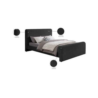 Stylus Black Boucle Fabric Full Bed