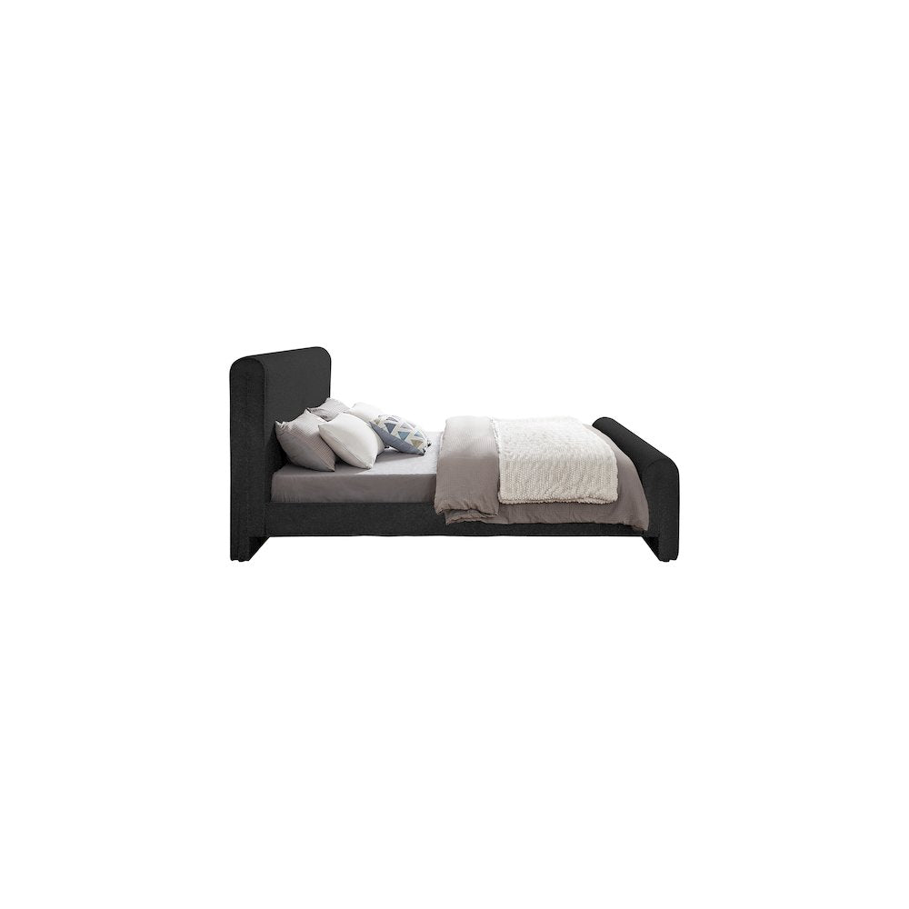 Stylus Black Boucle Fabric King Bed