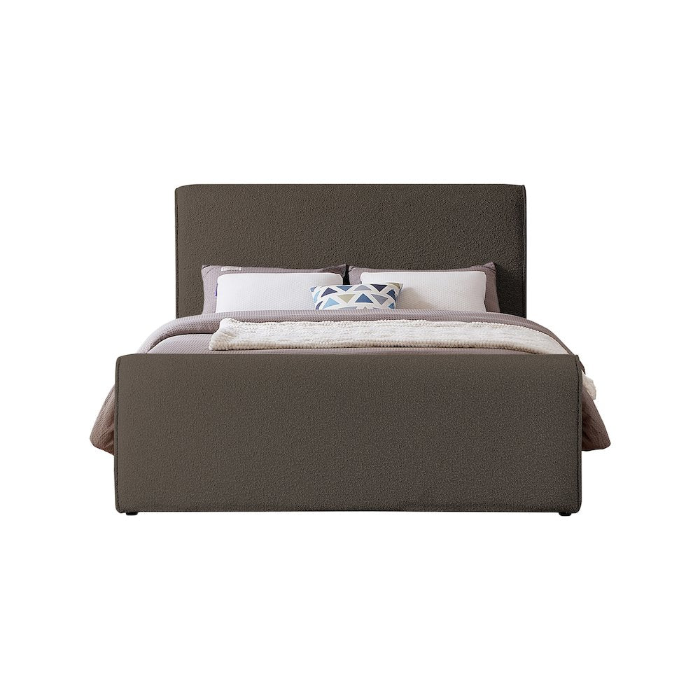 Stylus Brown Boucle Fabric Full Bed