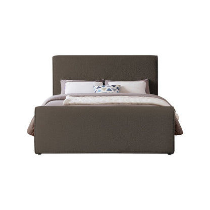 Stylus Brown Boucle Fabric Full Bed