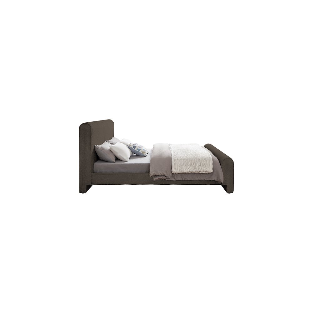 Stylus Brown Boucle Fabric Full Bed