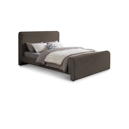 Stylus Brown Boucle Fabric Queen Bed