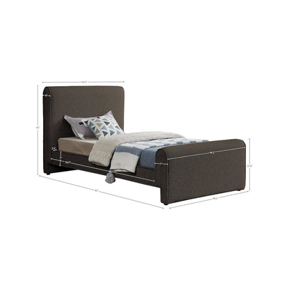 Stylus Brown Boucle Fabric Twin Bed