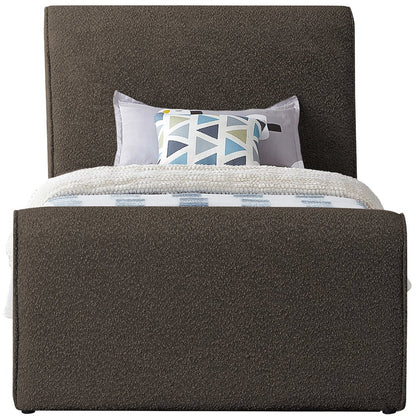 Stylus Brown Boucle Fabric Twin Bed