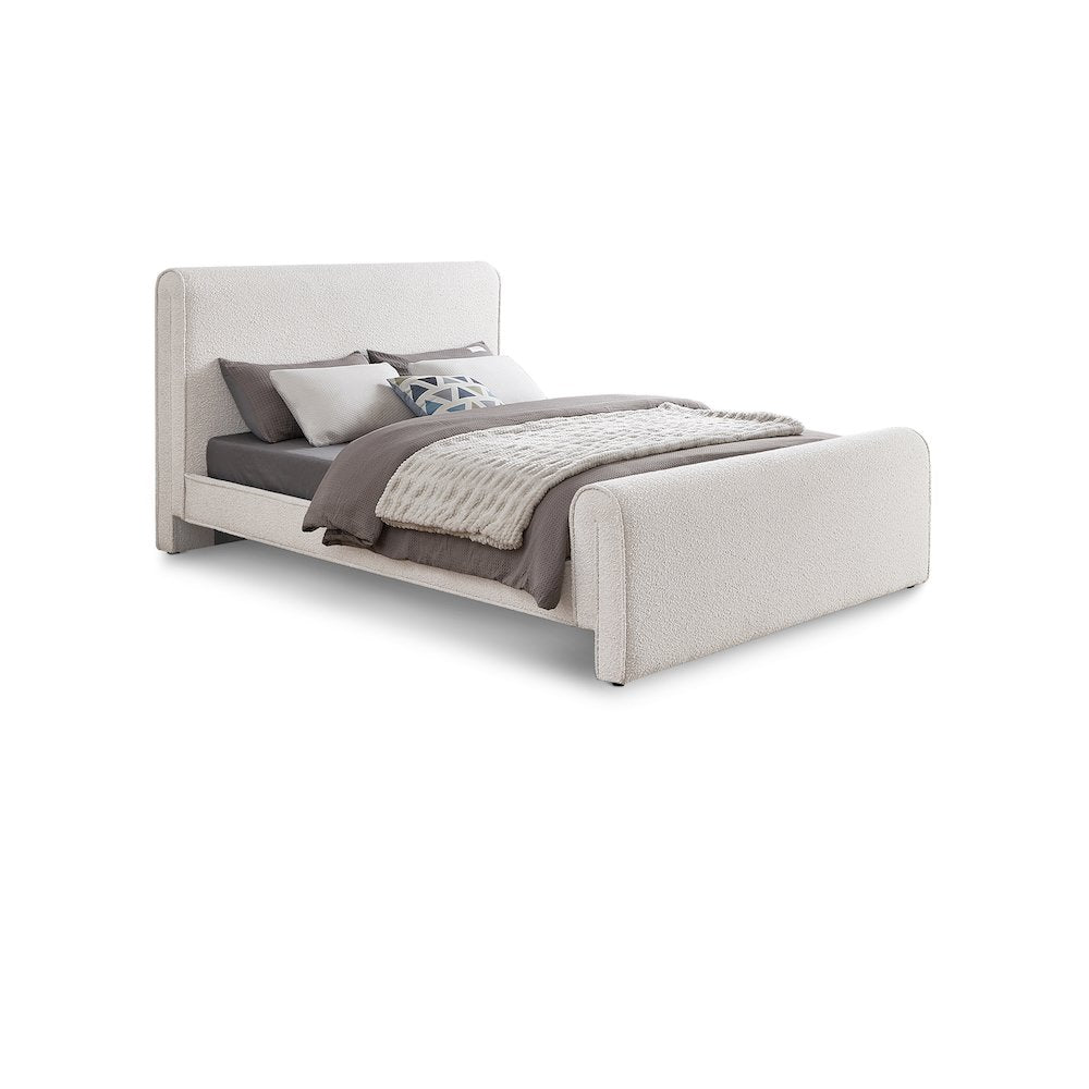 Stylus Cream Boucle Fabric Full Bed