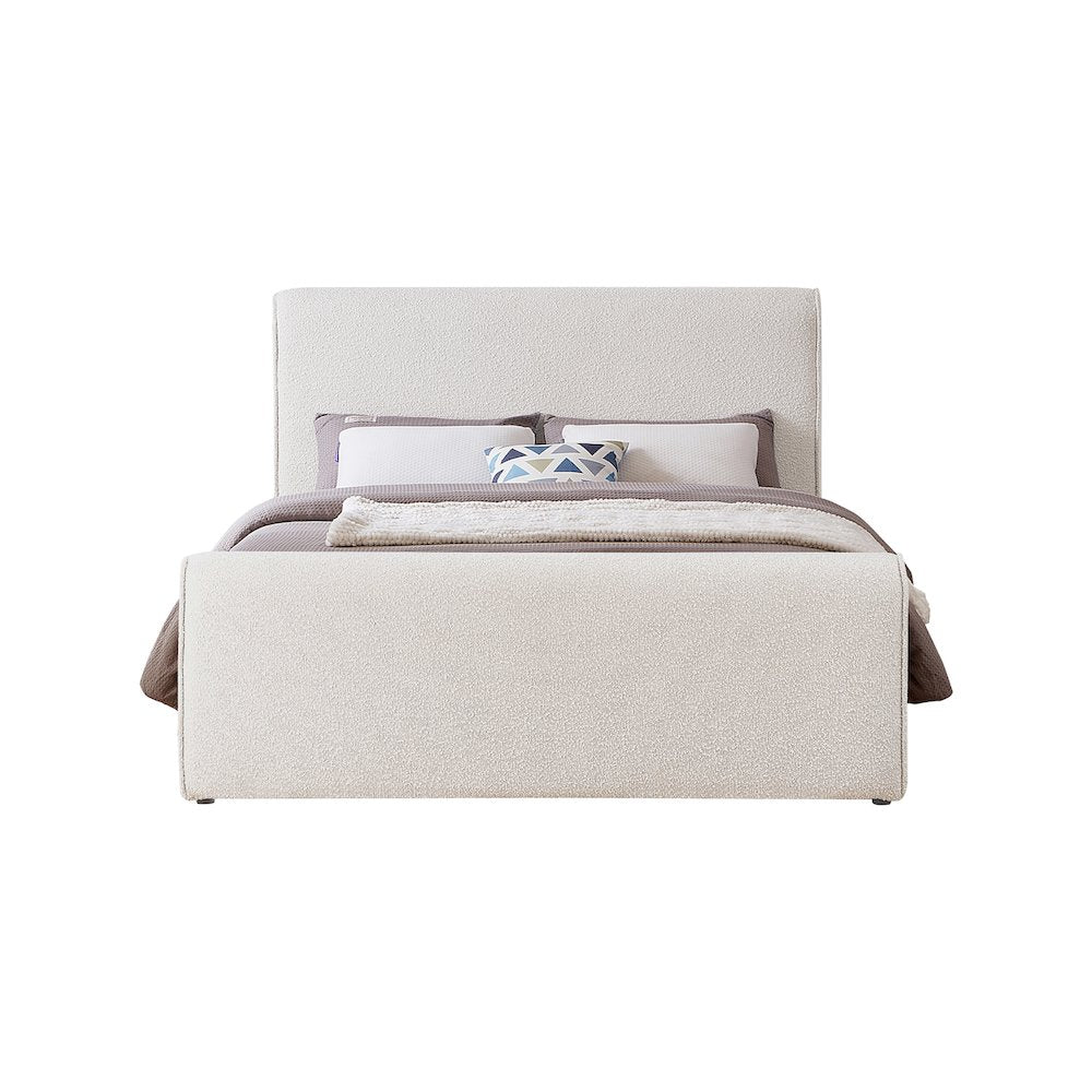 Stylus Cream Boucle Fabric Full Bed