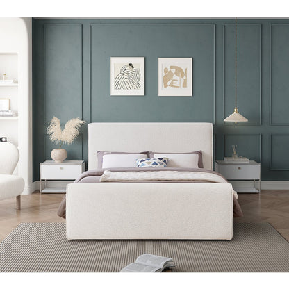 Stylus Cream Boucle Fabric King Bed