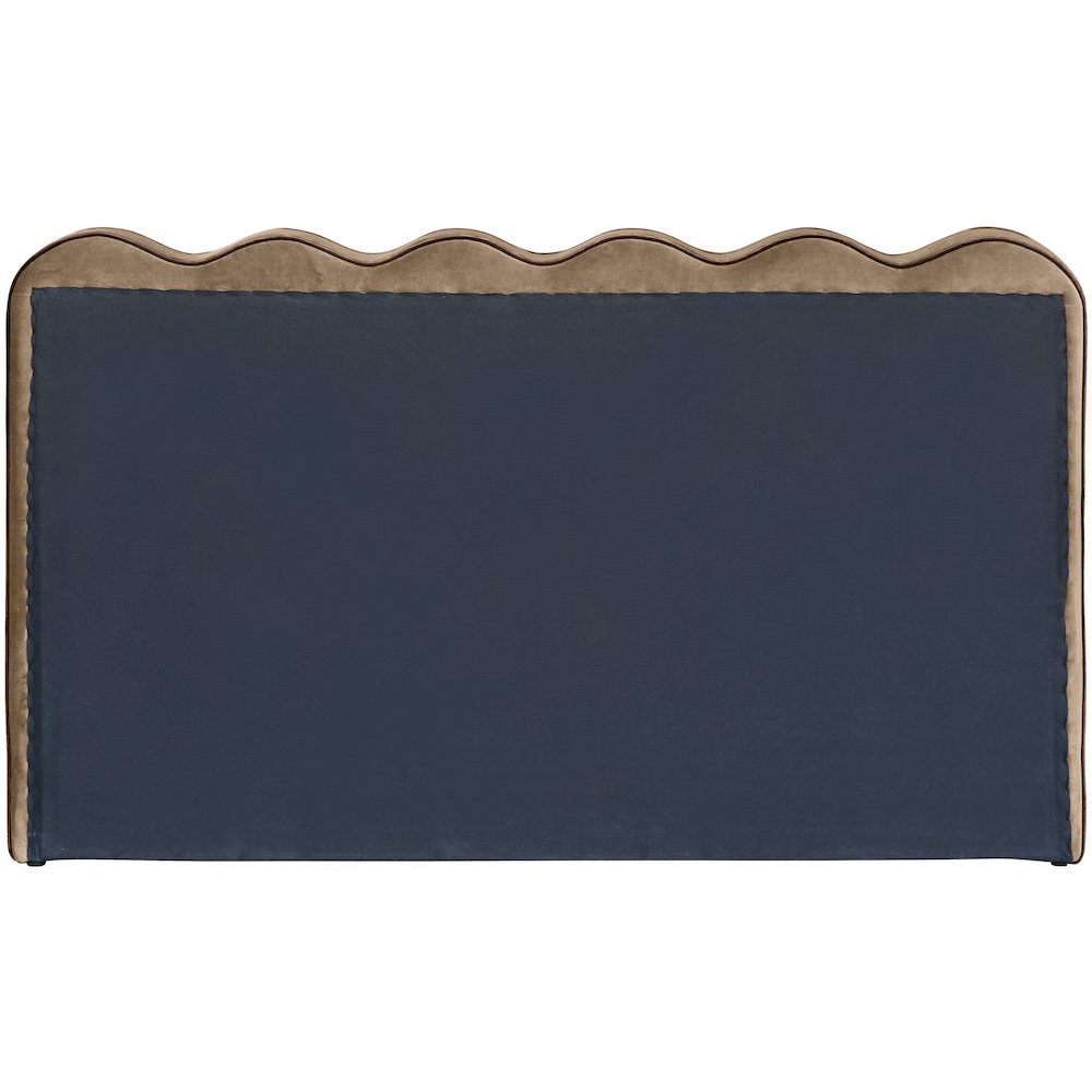Tempo Beige Velvet Upholstered Queen Bed