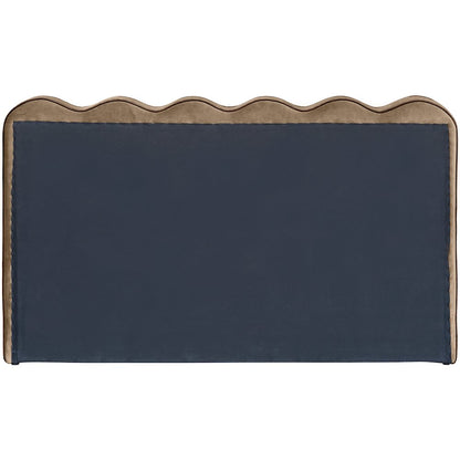 Tempo Beige Velvet Upholstered Queen Bed