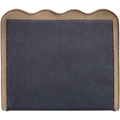 Tempo Beige Velvet Upholstered Twin Bed