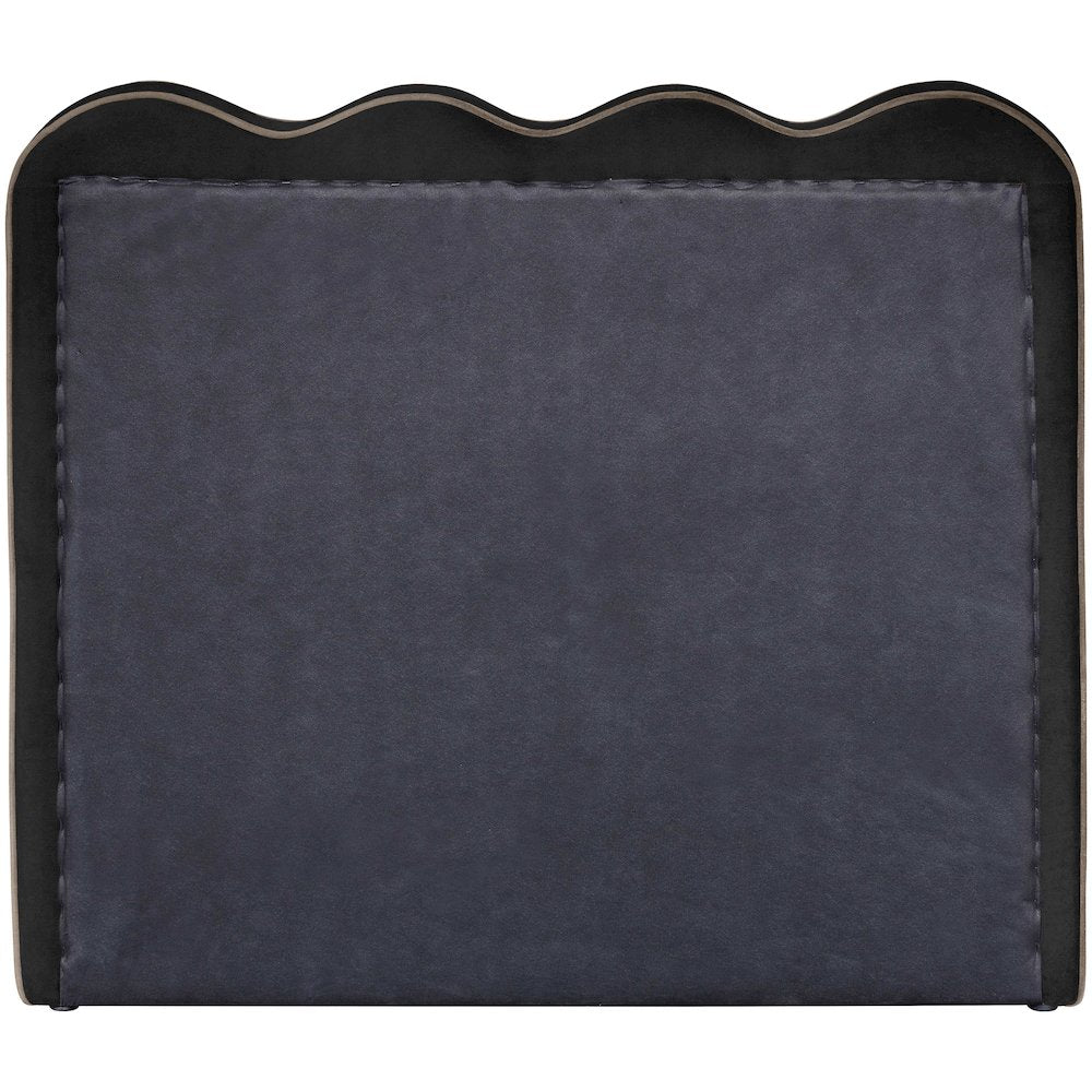 Tempo Black Velvet Upholstered Twin Bed
