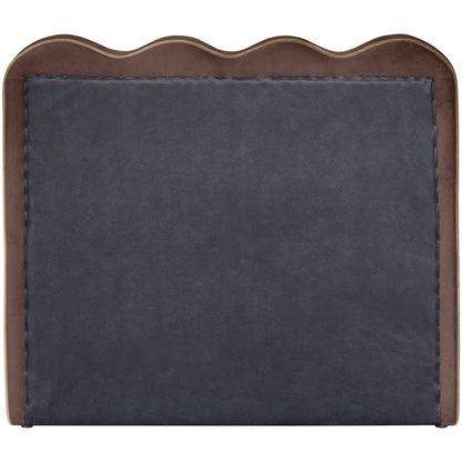 Tempo Brown Velvet Upholstered Twin Bed